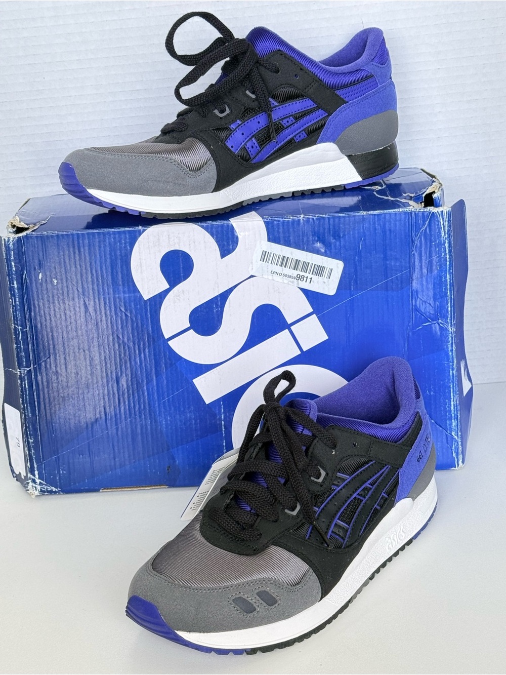 ASICS Gel Lyte III Gray Black Purple Retro Running Sneakers Women’s Size 6